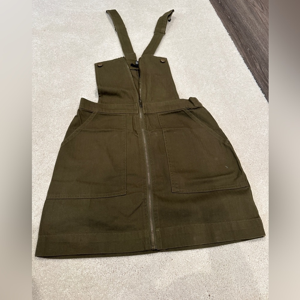 Forver 21 Overall Dress in Dark Olive Green Color sz XS-S
